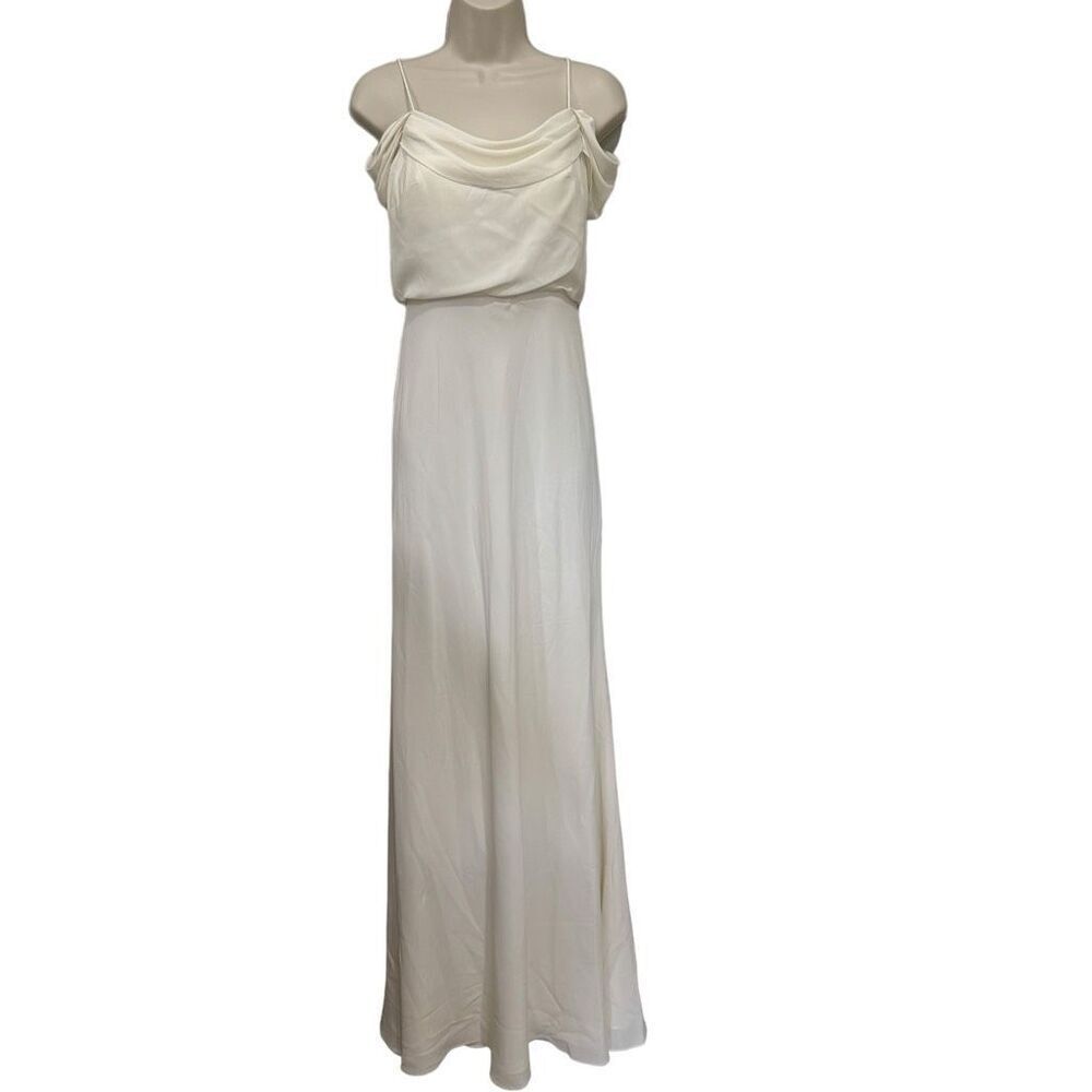 NWT Jenny Yoo Women's 0 Ivory Sabine Off The Shoulder Bridesmaids Wedding‎ Dress